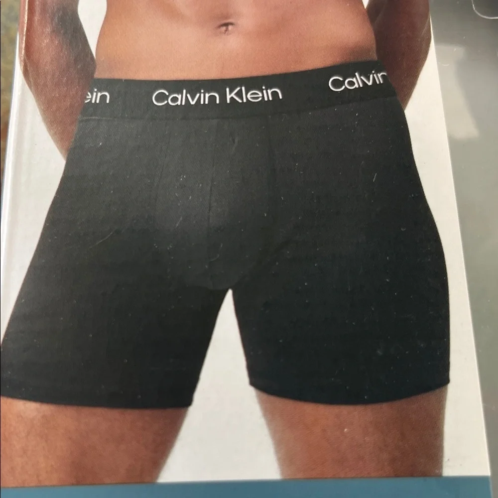 Calvin Klein Black Microfiber Boxer Briefs - 3 Pack opened packaging. NWT